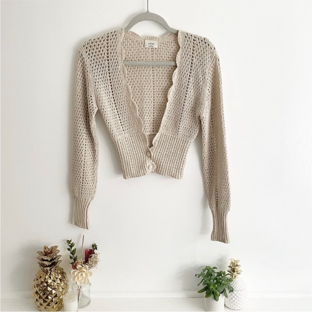 Aritzia Wilfred Le Frou 100% cotton Open knit Cardigan NEW - Picture 5 of 12